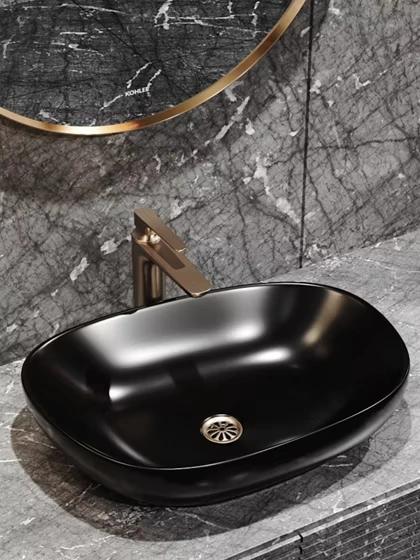 Kohler ModernLife Edge vessel basin displayed at Koncept Bath N Decor Chennai showroom