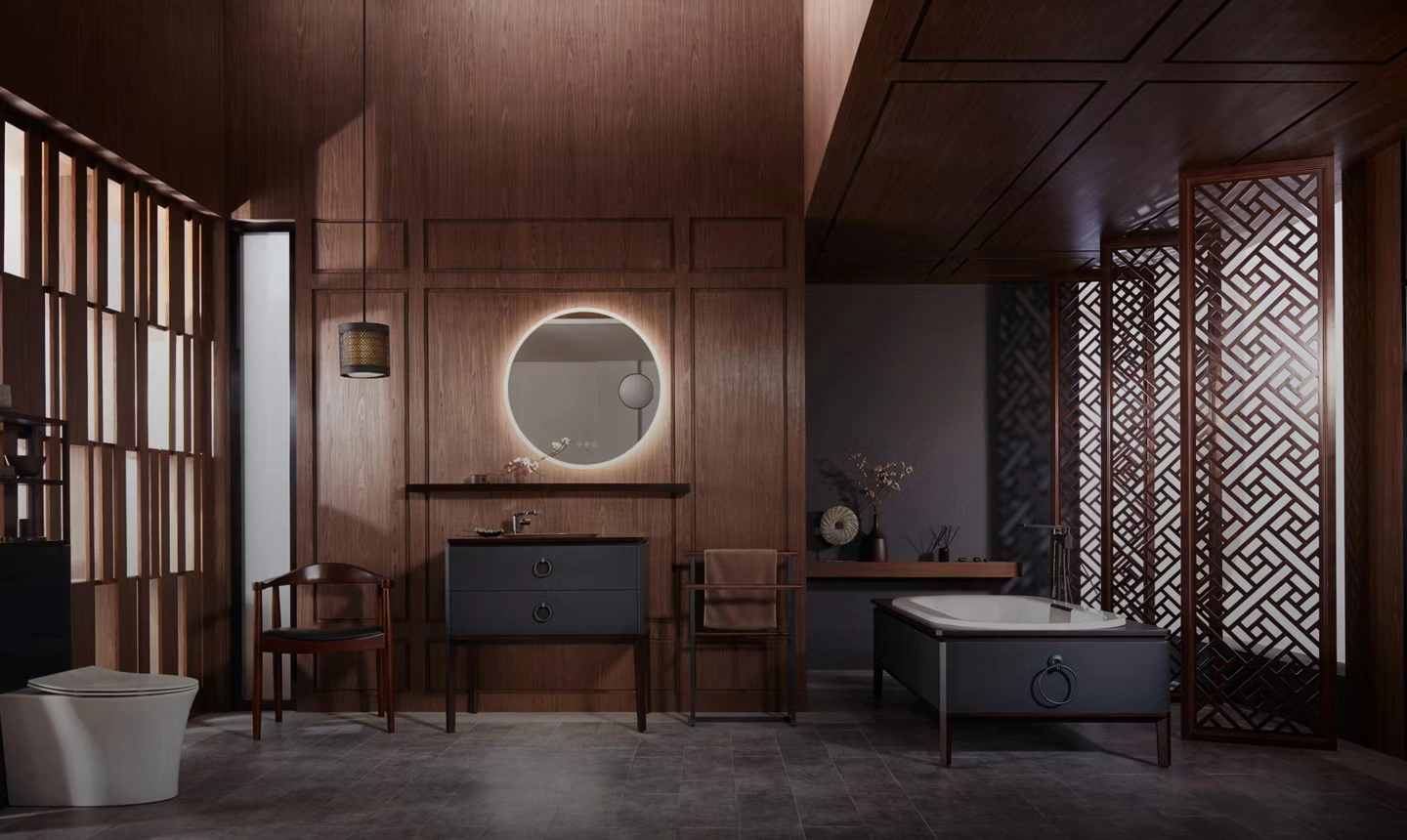 Atmospheric premium Kohler bathroom at Koncept Bath N Decor George Town Chennai showroom