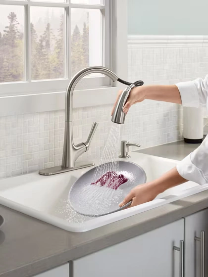 Kohler Malleco Mazz Arise Elate pull-down kitchen faucet retractable spray head available in Chennai