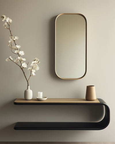 Kohler Vitality and ModernLife Edge LED bathroom mirrors lit and installed on the mirror wall at Koncept Bath N Decor Chennai showroom
