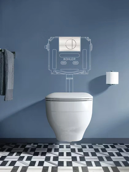 Kohler EvoFit in-wall concealed cistern tank full frame half frame and frameless available in Chennai